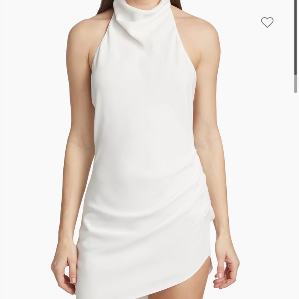 Amanda Uprichard white samba Ruched Halter Dress